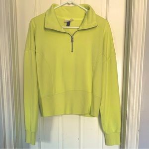 Cropped Quarter Zip Sweatshirt, Universal Thread, Lime Green, XL (FITS LIKE L)